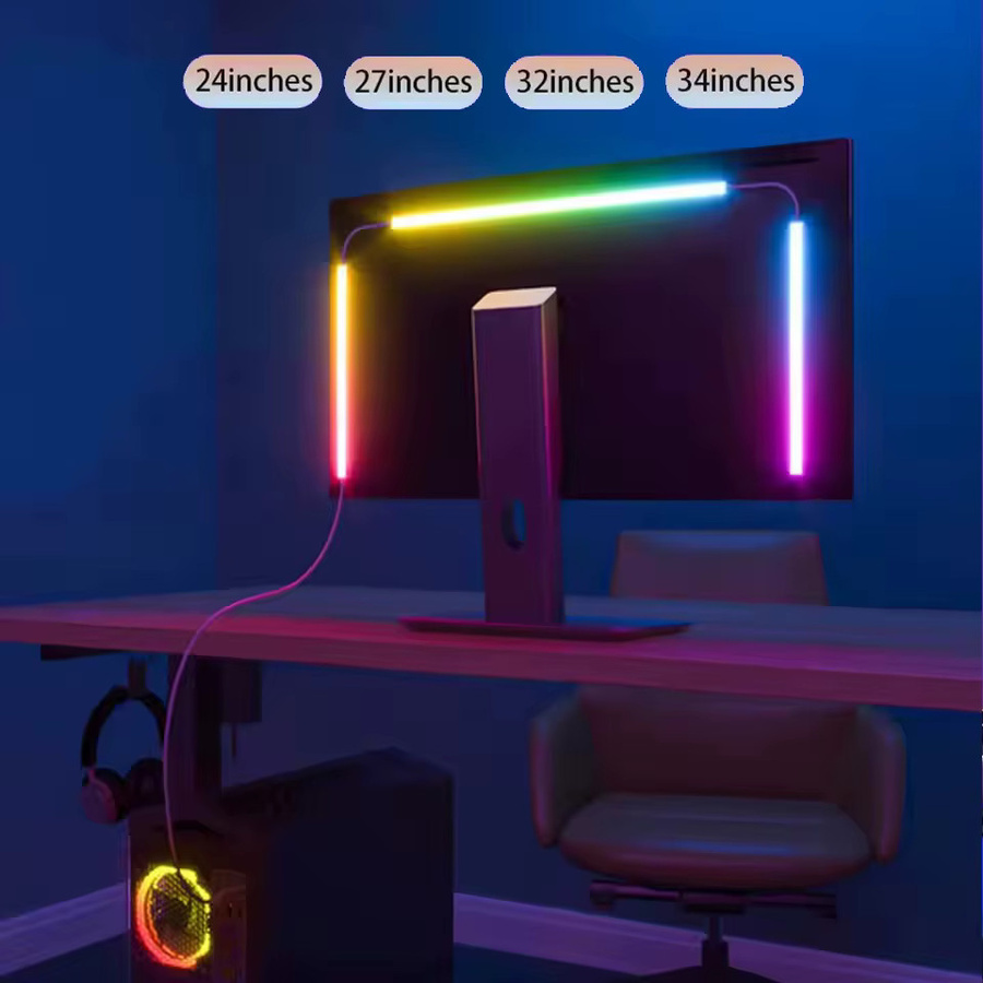 Adiodo Smart RGBIC LED Streifen für Gaming PC und Monitor als Hintergrundbeleuchtung, Multicolour, USB-Anschluss - Bild 4