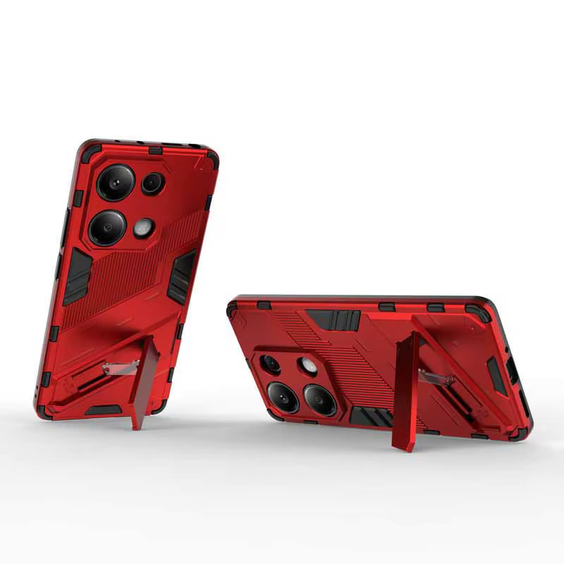 Schutzhülle für Xiaomi Poco M6 Pro 4G und weitere Modelle, Panzerhülle mit Halterung, Farbe: Rot - Bild 3