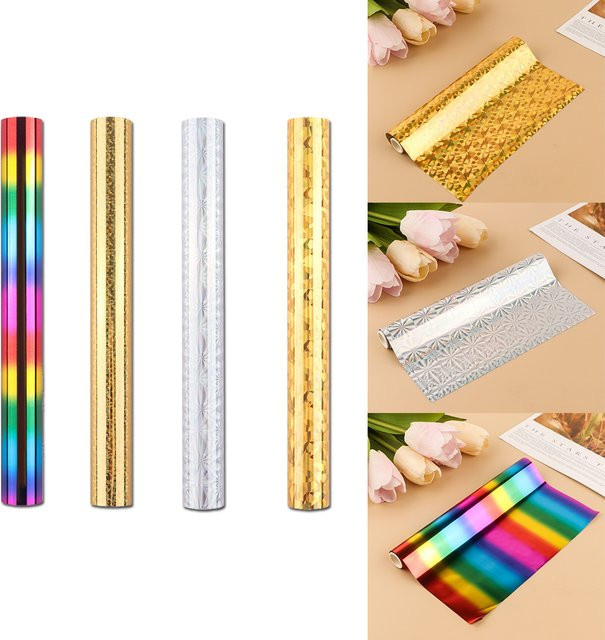 Toner reaktive Folie in Gold, Silber und Bunt für Laserdrucker und Laminatoren zur Kartenherstellung und für Scrapbooking, Breite: 19,3 cm, Länge: 5 m - Bild 1