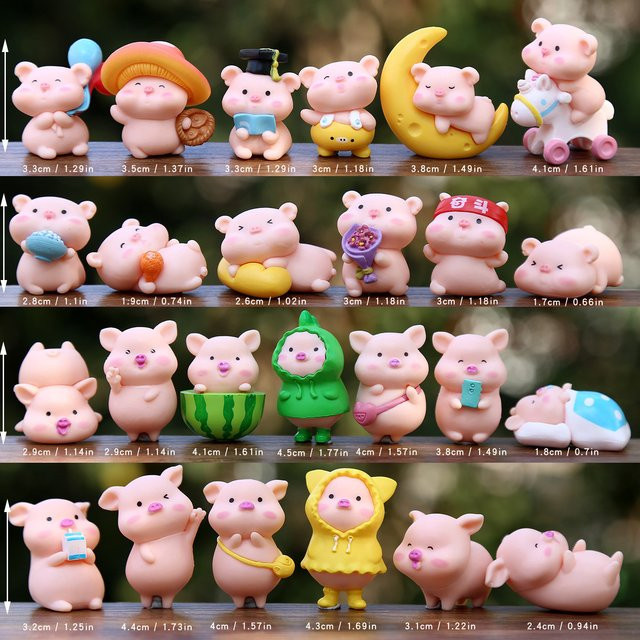 mobokono Schweine-Figuren, Mini-Figurinen, 25-teiliges Set - Bild 1