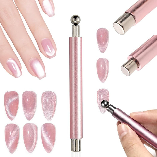LULAA Katzenaugen-Nagelmagnet, doppelköpfiges zylindrisches Nageldesign-Werkzeug, Unisex - Bild 1