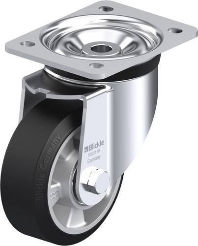 Blickle Lenkrolle LK-ALEV 127K aus verzinktem Stahl und Aluminium in Silber und Schwarz mit einem Rad-Durchmesser von 125 mm und einer Tragfähigkeit von max. 300 kg - Bild 1