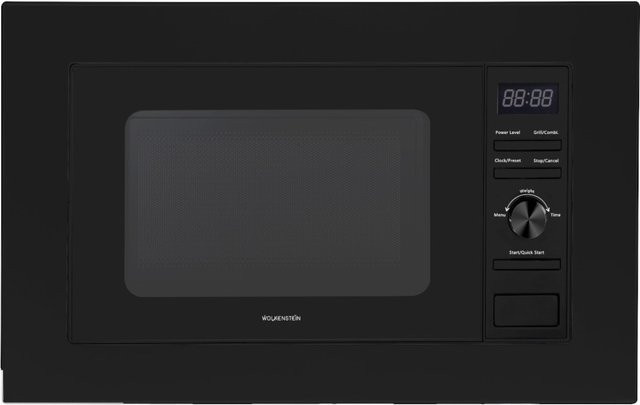 Wolkenstein Einbaumikrowelle WMW800-20GB EB in Schwarz mit Grillfunktion, 800W Mikrowelle und 900W Grill, Kombinationsgerät mit LED-Display und Automatikprogrammen - Bild 1