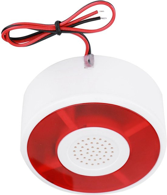 DC 12V LED Blinklampe Sicherheitsalarm Warnleuchte mit Strobosignal und Sirene in Rot und Weiß - Bild 1