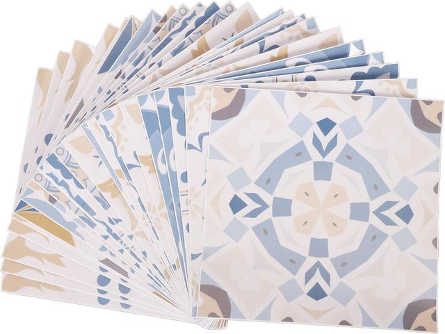 24 Stück Meterk Fliesenaufkleber im Retro-Stil, quadratisch, wasserdicht und ölbeständig, Multicolor, B/H: 15 x 15 cm - Bild 1