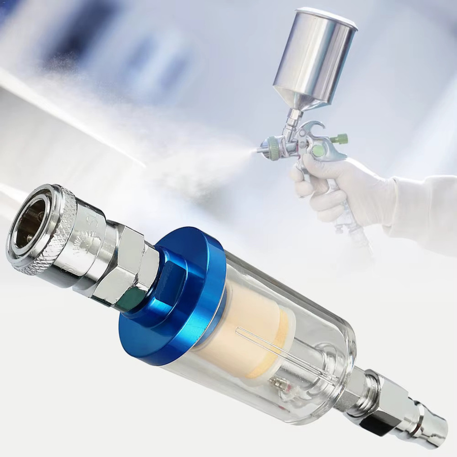 Luft-Öl-Wasser-Separator Filter Kit mit 1/4 Zoll Gewinde und transparentem Gehäuse für Luftkompressoren und Sprayer - Bild 2