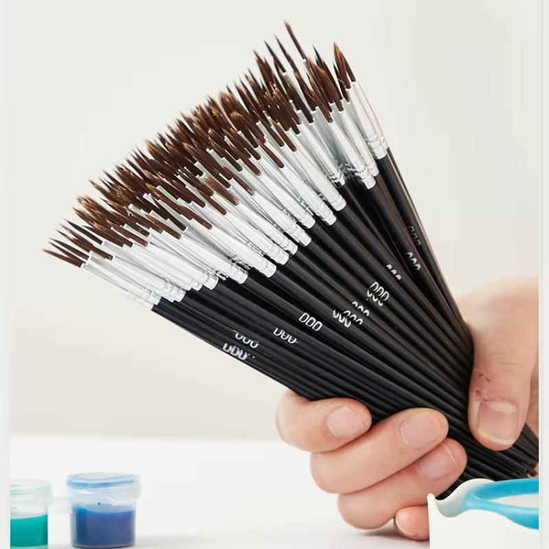 100-teiliges Set Jowoart Kunstpinsel aus Nylon in Schwarz und Multicolour für Kinder und Keramikmalerei - Bild 4