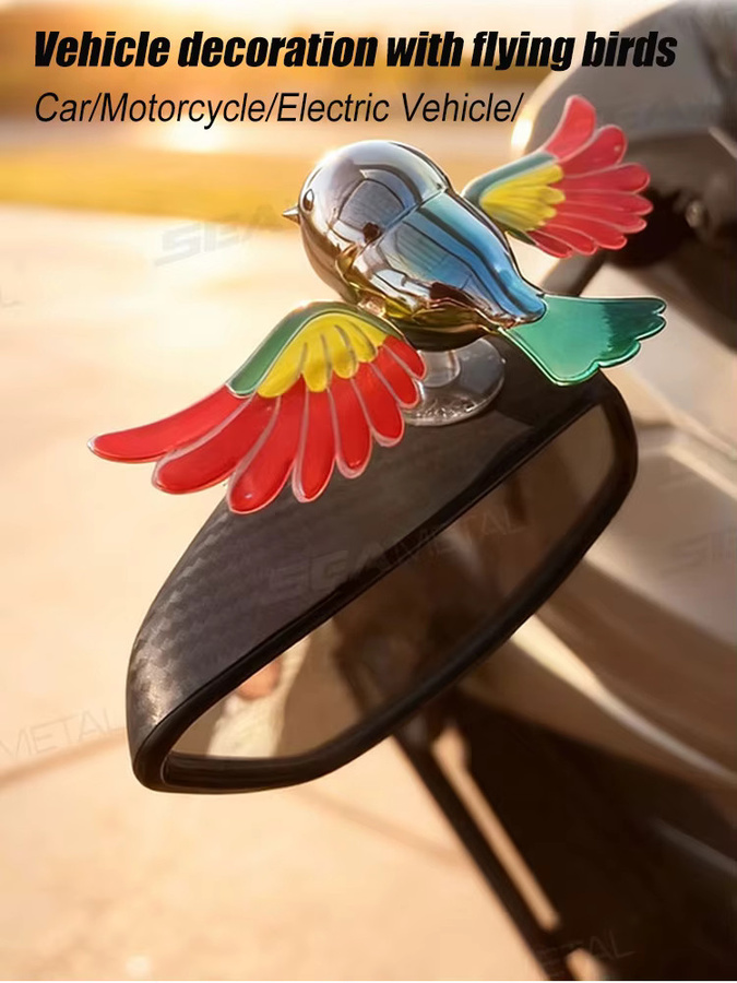 BLALION Windbetriebener fliegender Vogel als Auto-Ornament in Multicolour aus Metall - Bild 6