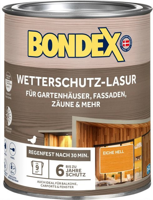 Bondex Wetterschutz-Lasur Eiche Hell wasserbasiert 0,75 l - Bild 1