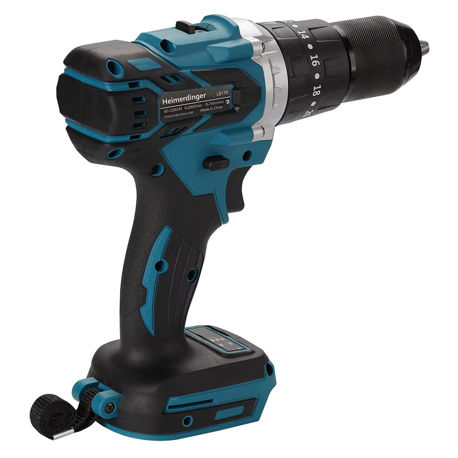 Bürstenlose Akku-Bohrmaschine für Makita LXT Akkus mit variablem Drehmoment und variabler Geschwindigkeit in Blau - Bild 3
