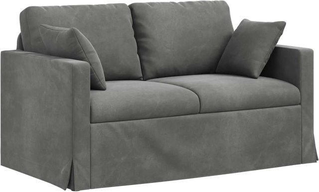 vidaXL Sofa Dunkelgrau aus Samt mit Metallrahmen B/T/H: 138 x 78 x 80 cm - Bild 1