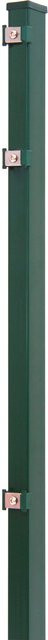 Solid Zaunpfosten aus Stahl in Grün mit Edelstahlbeschlägen, Höhe: 170 cm, Breite: 4 cm, Tiefe: 4 cm - Bild 1