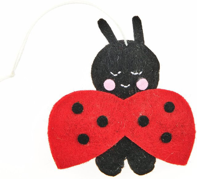 Rico Design Aufhänger Marienkäfer aus Filz in Rot, 2D Figur - Bild 1