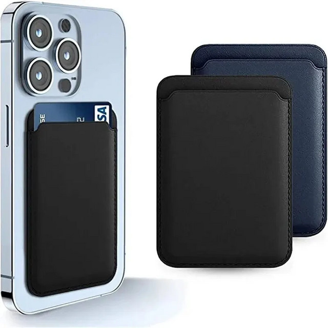 VIKEFON Leder-Brieftaschen-Hülle mit Magnet und Kartenhalter für iPhone 15, 14, 13, 12 Pro Max in Schwarz oder Grün - Bild 1