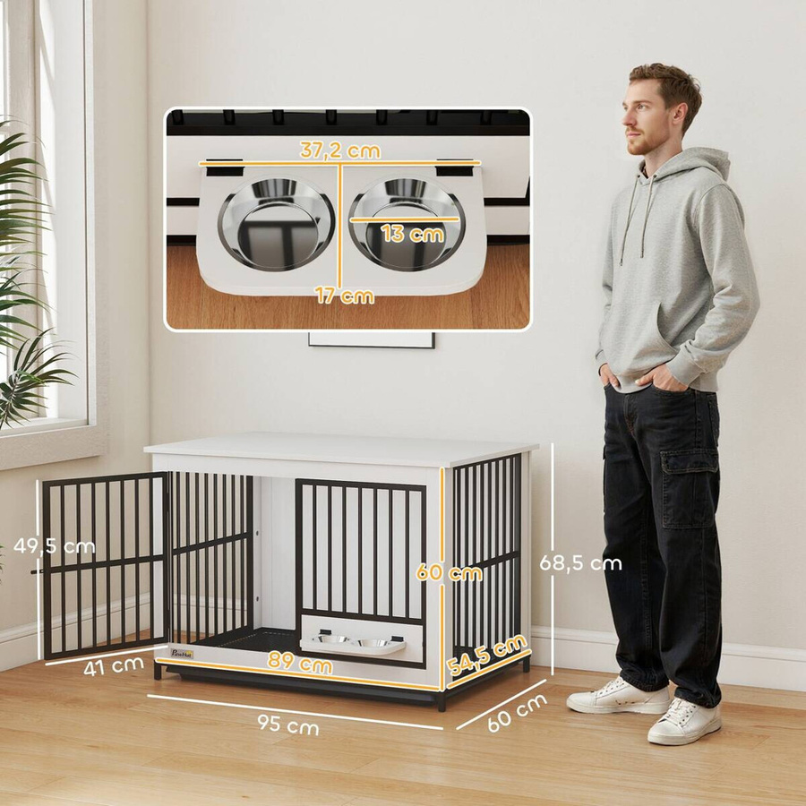 PawHut Hundetreppe aus Metall in Weiß B: 60 cm, H: 68,5 cm, L: 95 cm - Bild 2