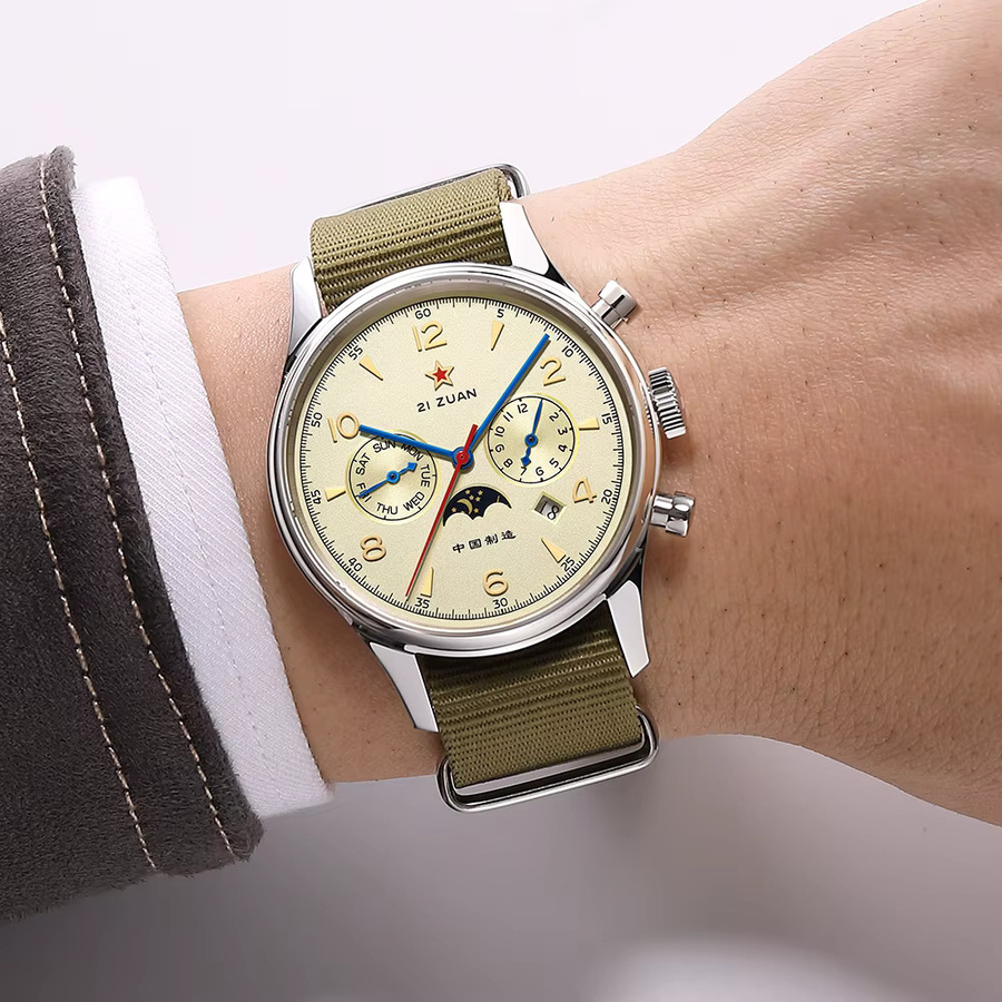 SEAKOSS Armbanduhr, Handaufzug, Edelstahl, Weiß, Herren - Bild 3