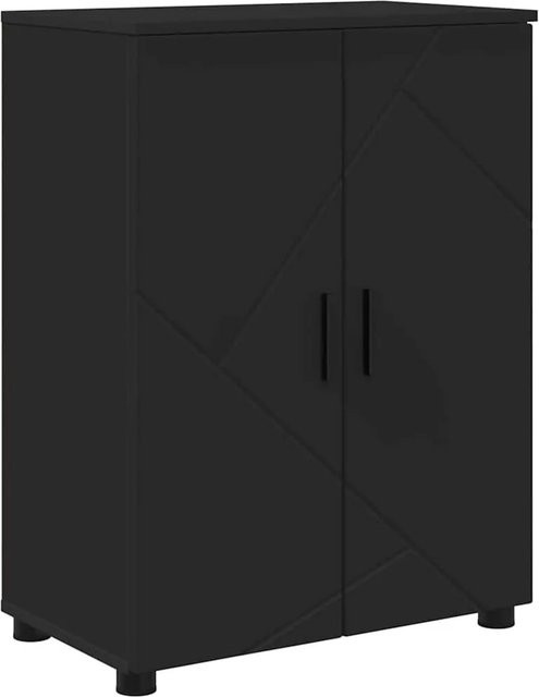 vidaXL Badezimmerschrank in Schwarz mit Tür und modernem Design, B/T/H: 60 x 35 x 80 cm - Bild 1