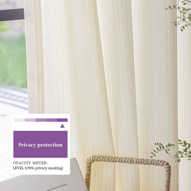 MAKEHOME Tüll-Vorhang transparent in Weiß-Beige mit UV-Schutz, Höhe: 270 cm, Breite: 200 cm - Bild 2