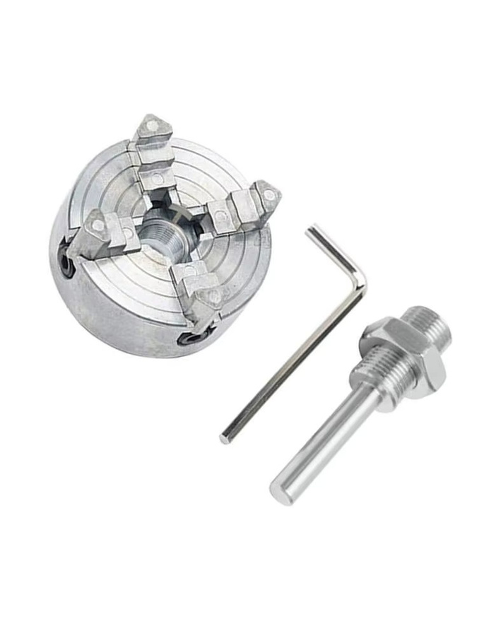 ANENG Z011A Vierklauen-Drehfutter für Metall- und Holzdreharbeiten in Silber mit manuellem Spannbereich 12-65 mm außen und 1,8-56 mm innen inklusive Schraubenschlüssel - Bild 1