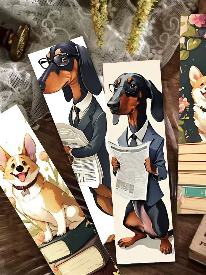 30er Set Hund Motiv Lesezeichen aus Papier in Multicolour für Ästheten und Lehrer - Bild 3