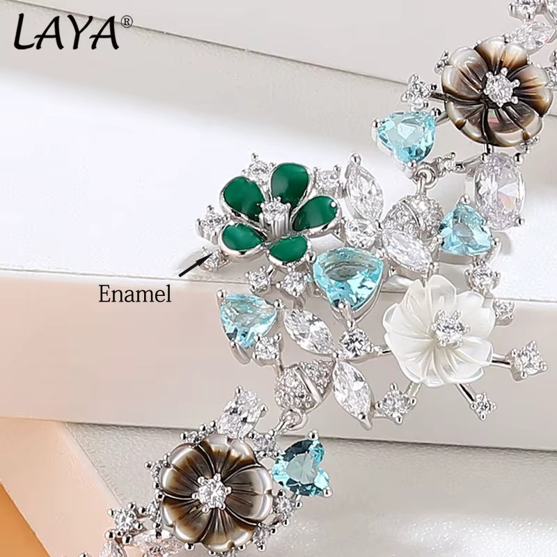 Laya Jewelry Blumenarmband, 925 Silber, Zirkonia, Damen - Bild 2