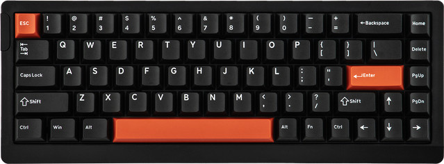 EPOMAKER HE68 Lite Magnetische Mechanische Tastatur mit Hall-Effekt, 65 % ANSI US-Layout, RGB-Hintergrundbeleuchtung, kabelgebunden, Schwarz-Rot - Bild 1