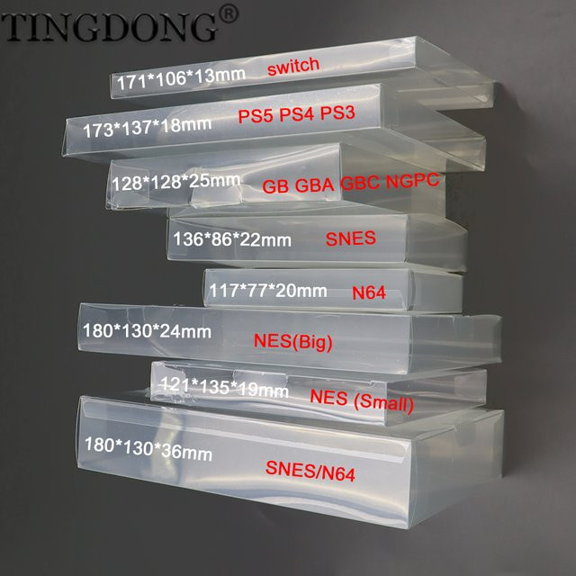 10 Stück transparente Spielverpackungsboxen von TingDong als Schutzhüllen für Nintendo Switch, PlayStation und diverse Retro-Konsolen - Bild 1