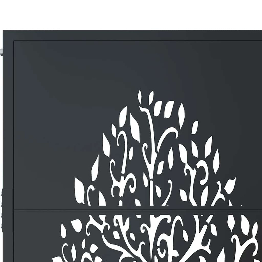 vidaXL Gartentor aus verzinktem Stahl in Anthrazit mit Baum-Design, B: 110 cm, H: 180 cm - Bild 5