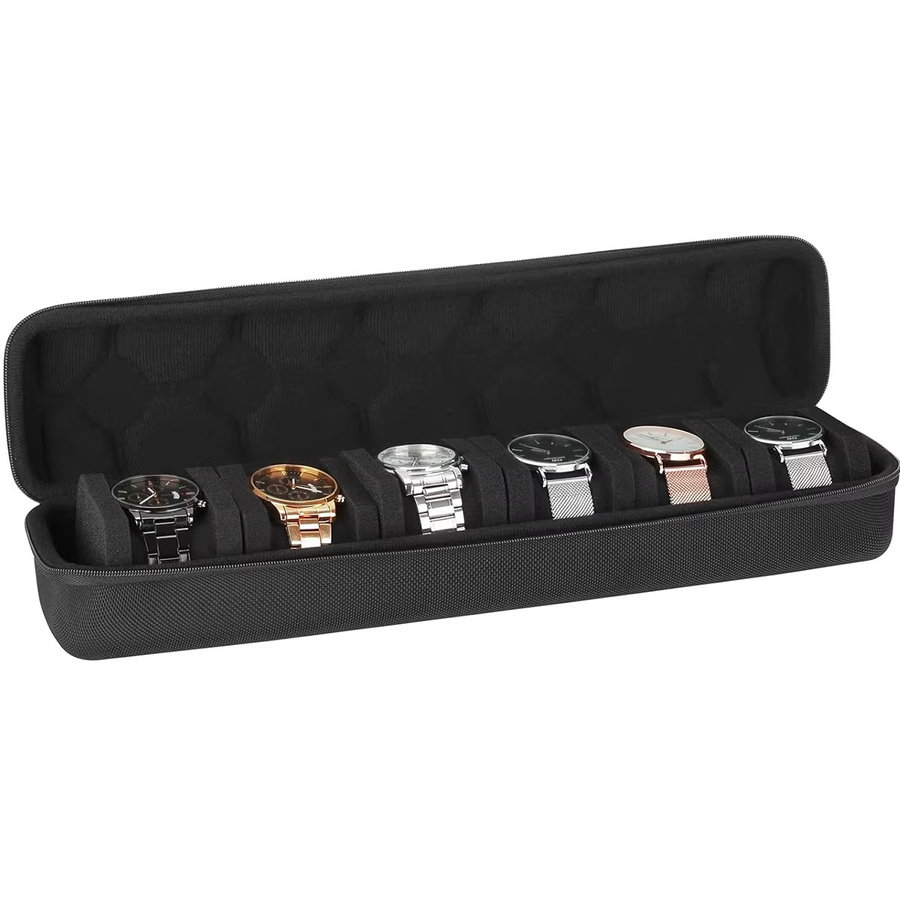 JBAILI Uhrenrolle Aufbewahrungsbox als tragbares Reiseetui und Uhrenorganisator für Armbanduhren und Smartwatches in Solid - Bild 2