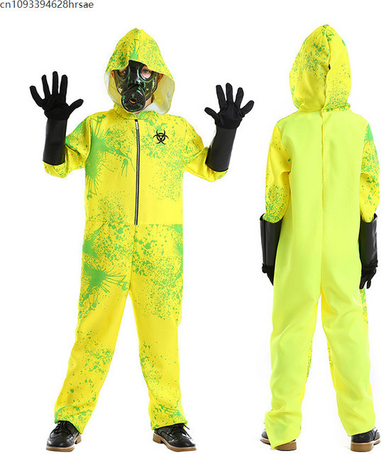 CEENIU Zombie Hazmat Anzug und Maske Kostüm, Gelb, Jungen - Bild 1