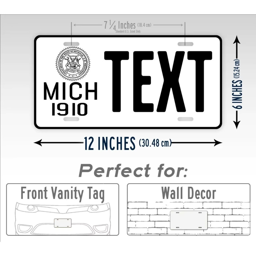 CIFBUY Michigan Vintage-Replikat Wanddekoration aus Metall in Weiß - Bild 4