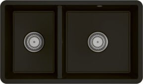 Villeroy & Boch Unterbauspüle Subway 80U mit Ablaufgarnitur und Exzenter in Pure Black - Bild 1