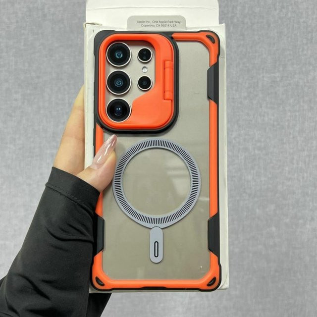 Stoßfeste Militär Panzer Hülle für Samsung Galaxy S25 Ultra S24 Ultra Plus S25 Edge mit MagSafe und kabellosem Laden, transparent - Bild 1