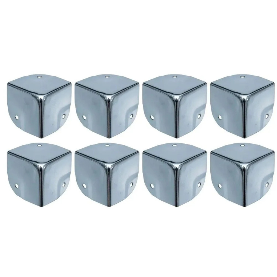 HMF Eckenschutz aus Metall für Koffer, 8 Stück, Silber Verzinkt, B/T/H: 4 x 4 x 4 cm - Bild 2