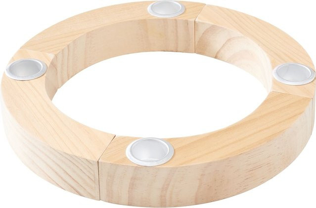 VBS Holzkranz Kerzenhalter aus Kiefernholz und Metall in Beige für Stabkerzen - Bild 1