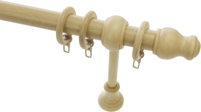 Gardinia Gardinenstangen-Set Lugano aus Holz in Natur, Durchmesser: 2,8 cm, Länge: 200 cm - Bild 1