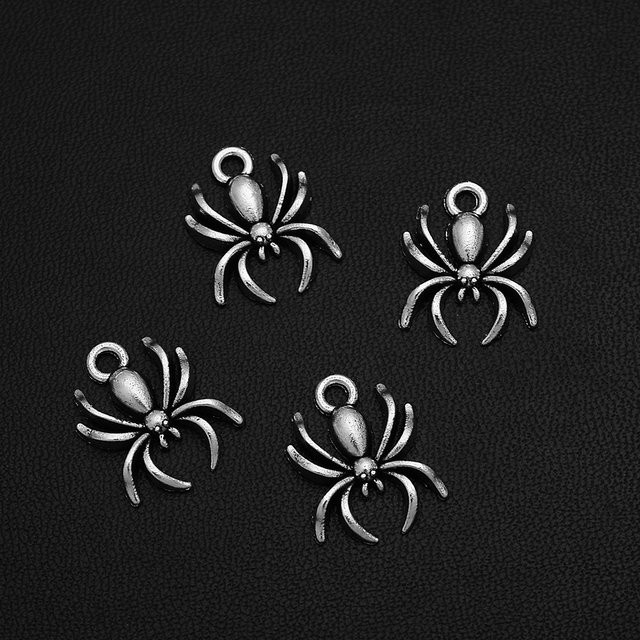 Fezrgea Anhänger Spinne, Vintage Halloween, Silber, Unisex - Bild 1