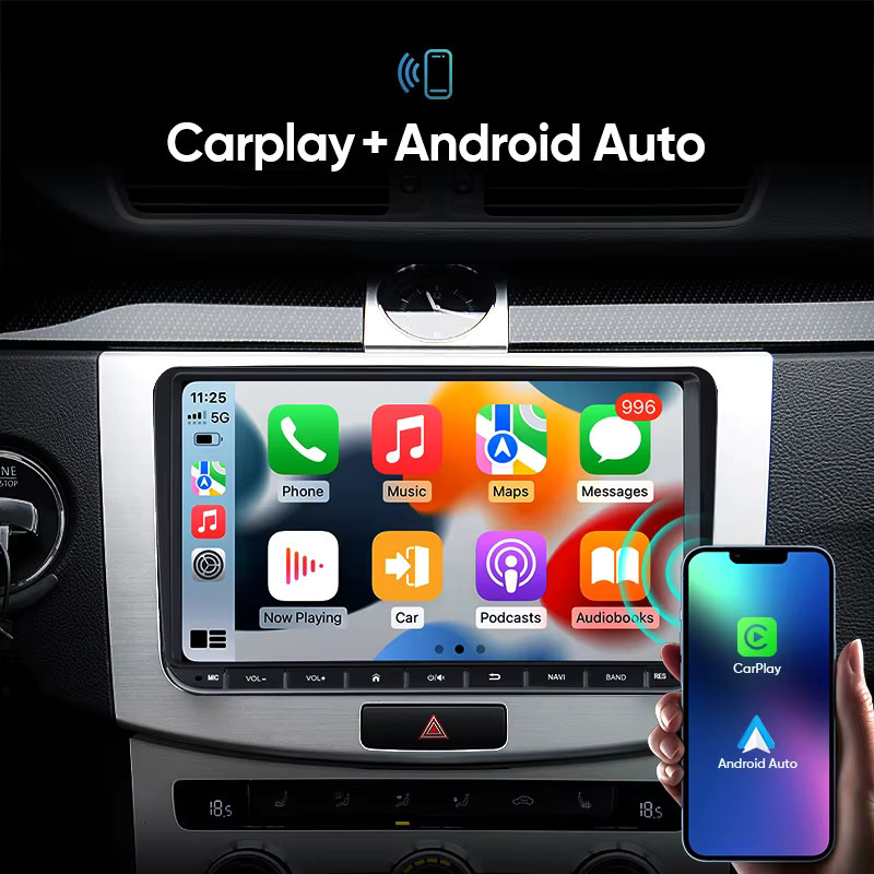RSNAVI Android 16 2Din Autoradio mit GPS-Navigation für Volkswagen Golf 5 6 Polo Passat B6 B7 CC Skoda Jetta in Schwarz - Bild 3