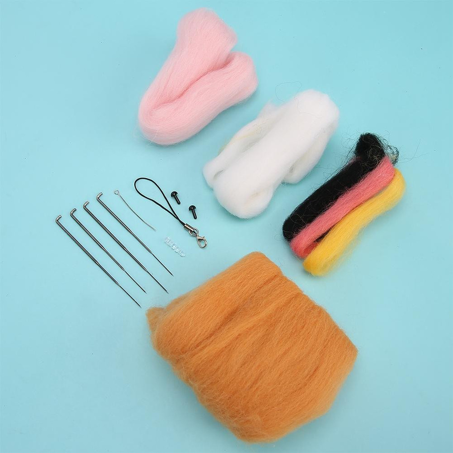 Igeteck Nadelfilz-Starter-Kit Tierpuppenform Schwein Shiba Inu Bunt - Bild 2