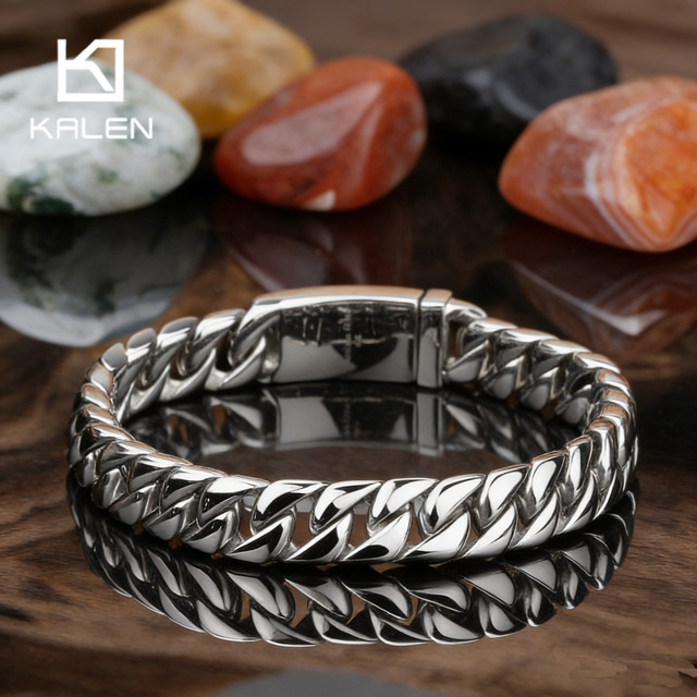 KALEN Kettenarmband Edelstahl, 12mm, Unisex - Bild 1