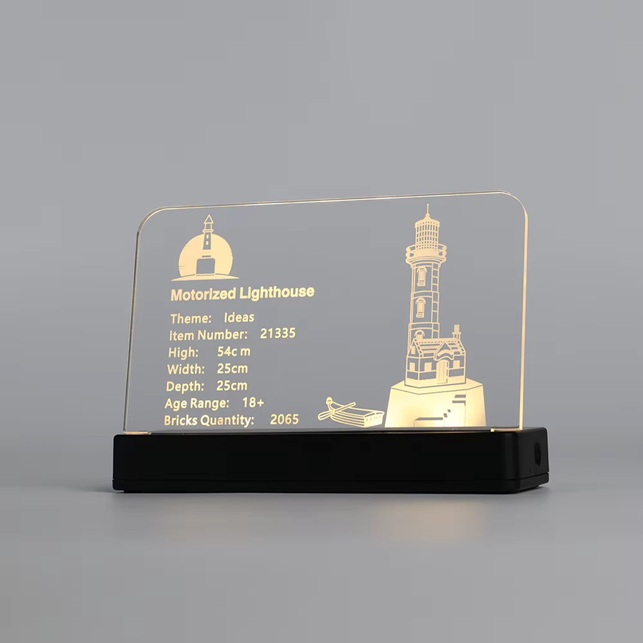 Kyglaring LED-Licht-Acryl-Displaytafel, Schild, Namensschild für motorisierten Leuchtturm 21335 - Bild 2