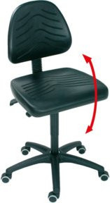 Bedrunka+Hirth Arbeitsdrehstuhl in Schwarz mit PU-Schaum und Rollen, Höhe: 47 bis 67 cm - Bild 1