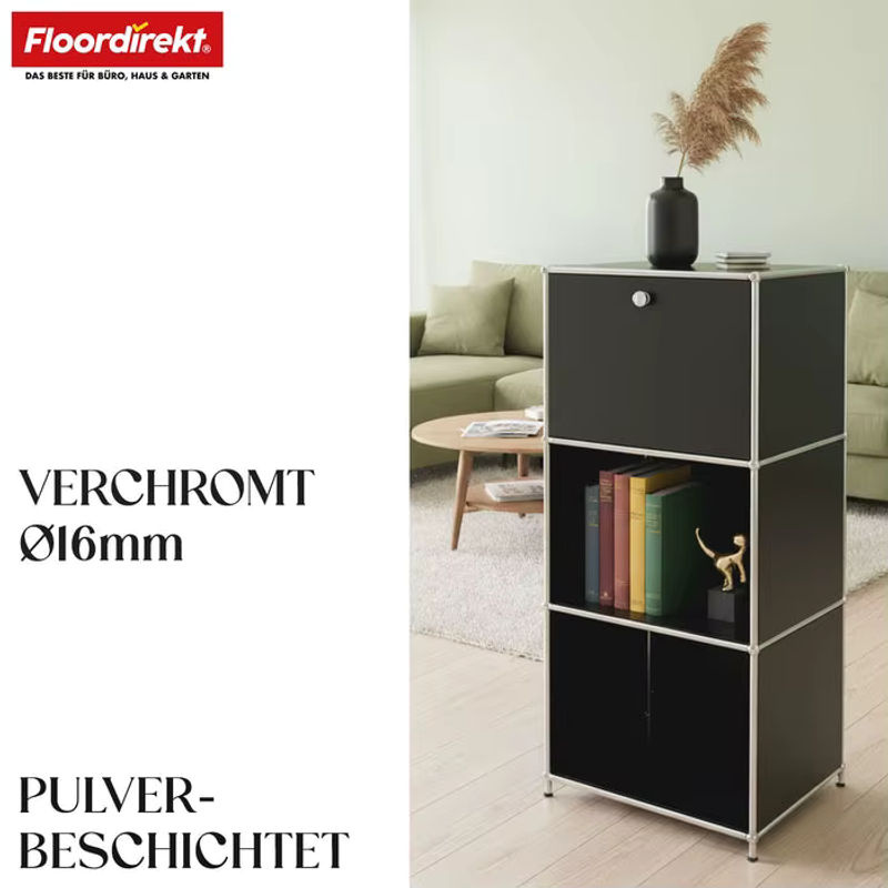 FLOORDIREKT Metallregal Concept Epure MK-107, 4-stöckiges Aufbewahrungsregal in Grau, B/T/H: 50 x 40 x 121 cm - Bild 3