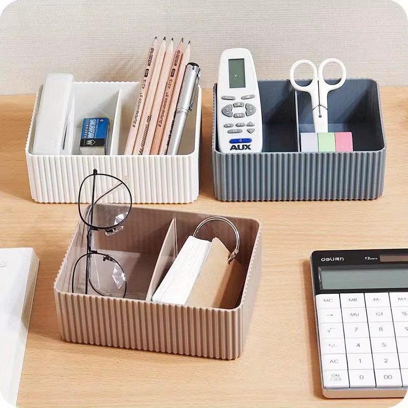 Organizer Box aus Kunststoff für Home Office und Badezimmer in Weiß, B/T/H: 15,6 x 5,6 x 5,6 cm - Bild 2