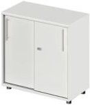 Schäfer Shop Select Schiebetürenschrank Start Off mit 2 Ordnungsfächern, abschließbar, Holz, Farbe: lichtgrau, B/T/H: 80,0 x 42,0 x 78,8 cm - Bild 1