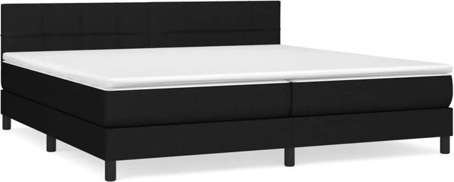 vidaXL Boxspringbett mit Matratze Schwarz Stoff B/T/H: 200 x 200 cm - Bild 1