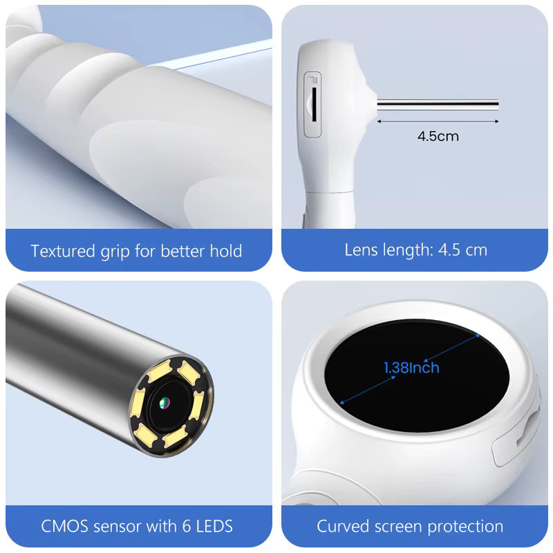 ZYPUSON Digitales Otoskop-Kamera-Set mit 1,38'' Bildschirm, HD1080P Endoskop, 6 LEDs - Bild 3