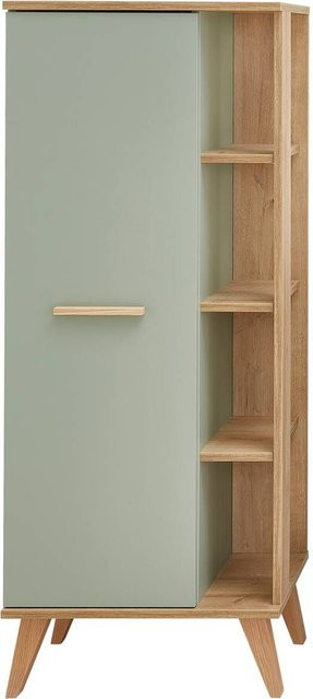 Pelipal Midischrank Quickset 963 in Salbei und Eiche Riviera Nachbildung mit Glasfront, B/H/T: 50,5 x 120 x 33 cm - Bild 1