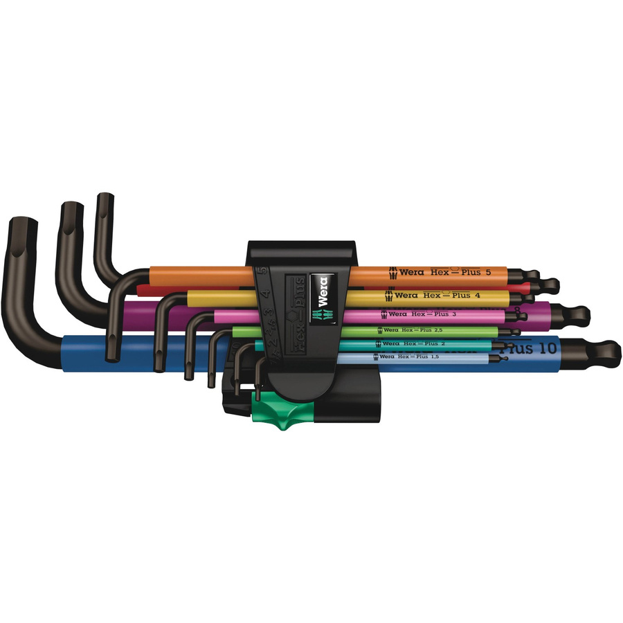 Wera Winkelschraubendreher-Set Hex-Plus Innen-Sechskant 9-teilig in Schwarz und Multicolour - Bild 3