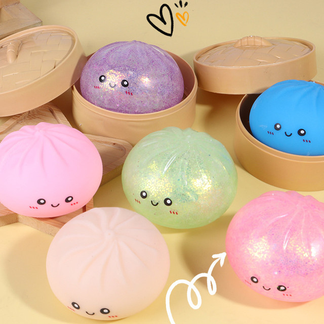 Bandai Flash Dumpling Squishies, Stressbälle, Fidget Sensorik-Spielzeug, multicolour, purple - Bild 1